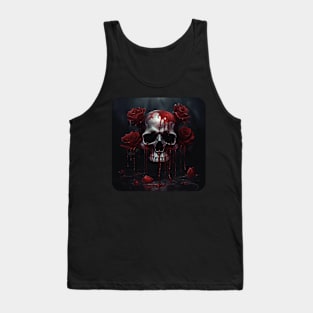 Rose Skull Blood Tank Top